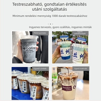 Sűrített PET műanyag kávés pohár fedővel, citromos tea és hideg italok számára; otthonra, irodába vagy standra