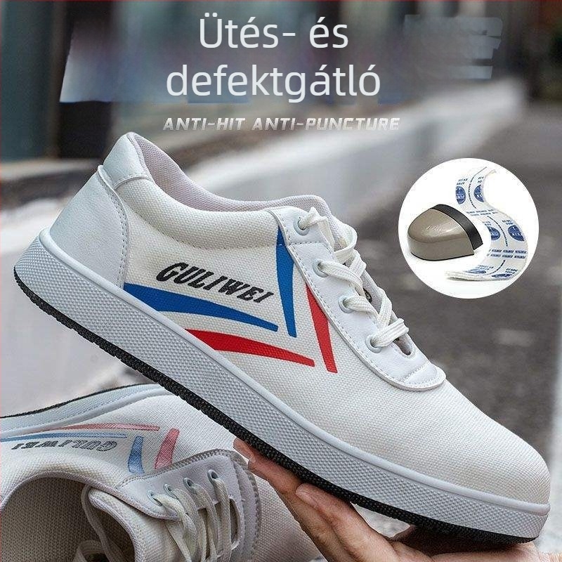 Férfi munkavédelmi cipő acélorrúval, ütés- és perforációálló, nyáron légáteresztő, anti-odor, könnyű, kopásálló és csúszásmentes