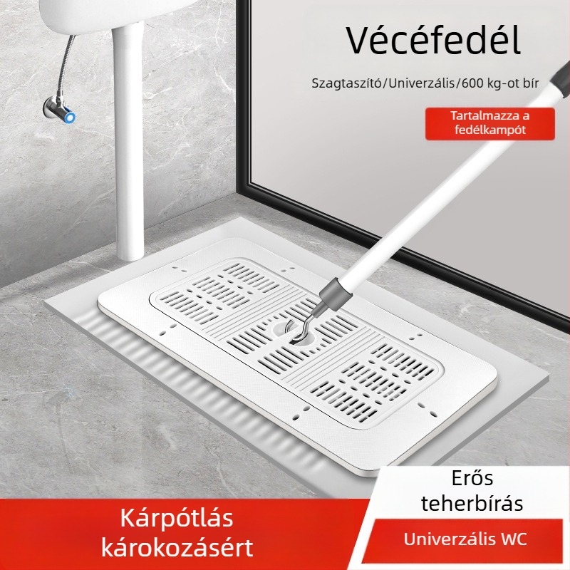 ABS guggolós WC-fedél szag elleni zárófedél, univerzális fürdőszobai kiegészítő
