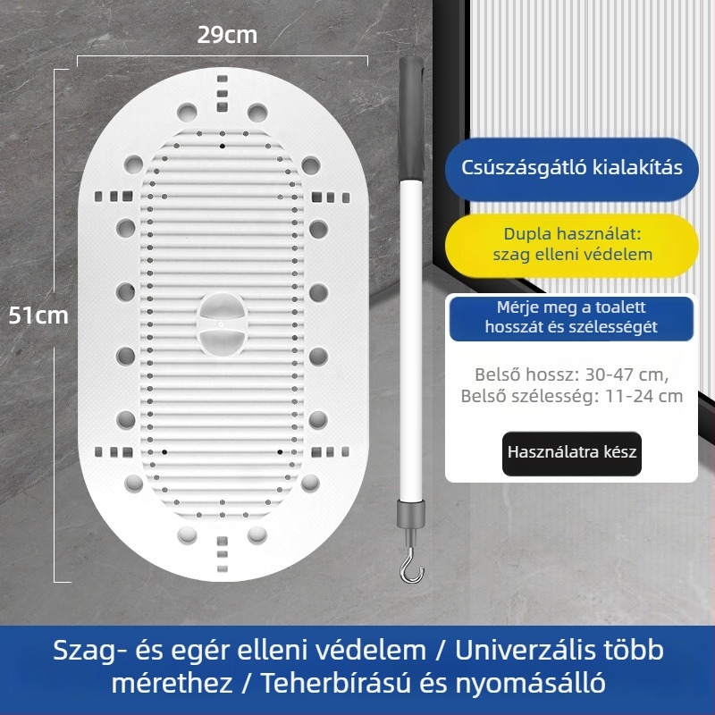 ABS guggolós WC-fedél szag elleni zárófedél, univerzális fürdőszobai kiegészítő