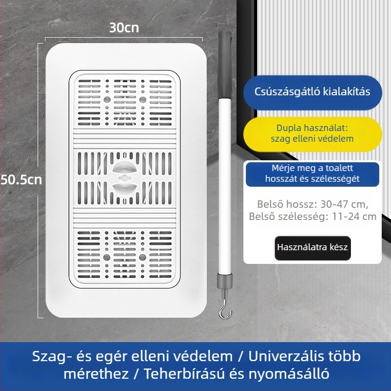 ABS guggolós WC-fedél szag elleni zárófedél, univerzális fürdőszobai kiegészítő