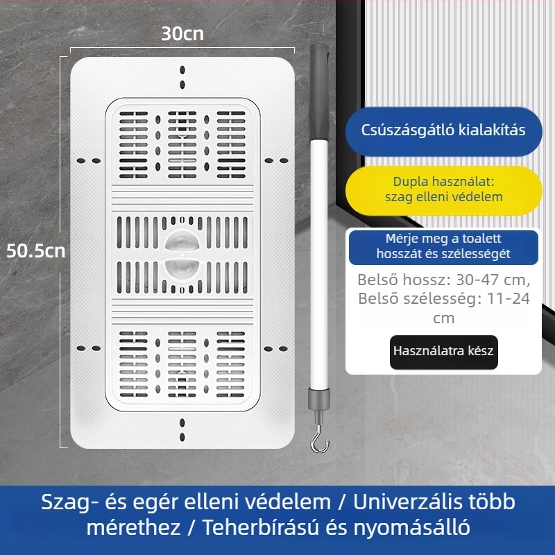 ABS guggolós WC-fedél szag elleni zárófedél, univerzális fürdőszobai kiegészítő