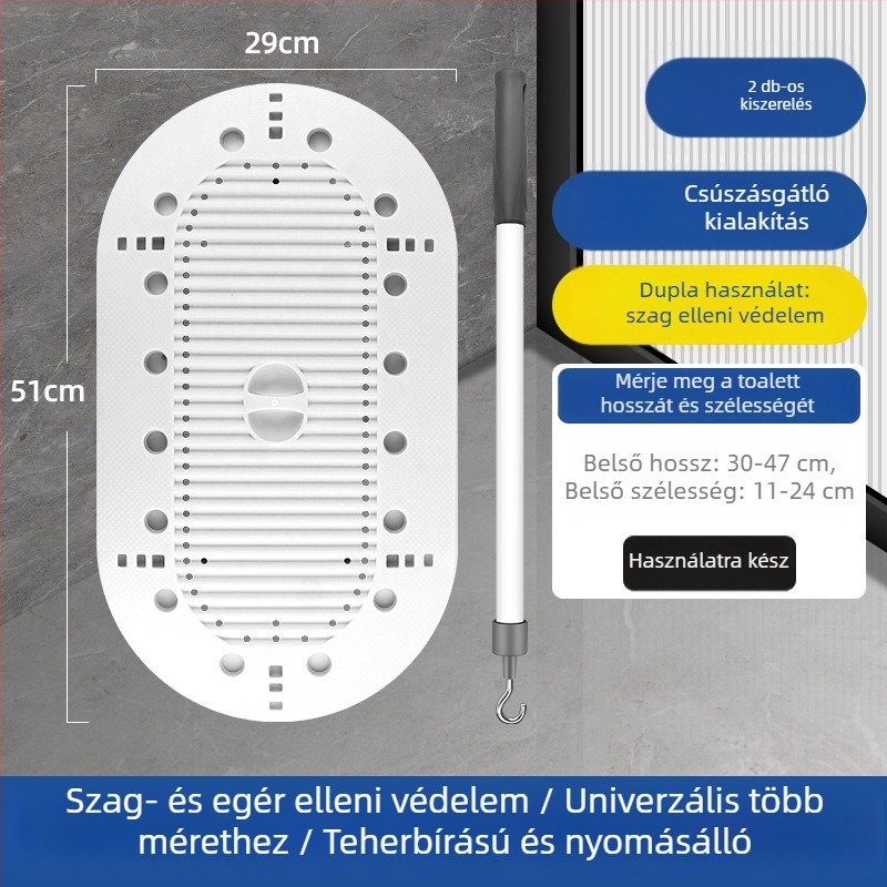 ABS guggolós WC-fedél szag elleni zárófedél, univerzális fürdőszobai kiegészítő