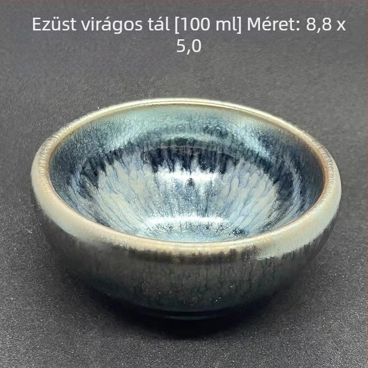 Jianyang Jianyao teáskupa – Hundred Flowers Blue Kirin Gold, Jian Zhan Master Cup, Oil-Drop Peony Pair Cup