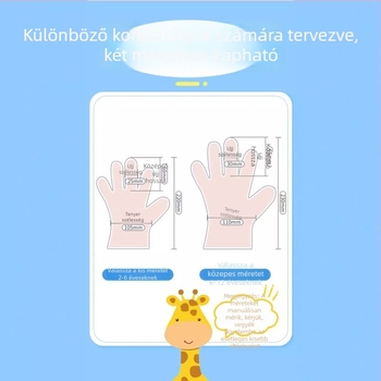 Gyerekeknek szánt egyszer használatos kesztyűk, élelmiszer-minőségű, vastagított, egyedi csomagolású, aranyos rajzfilmszerű dizájn, PE anyag