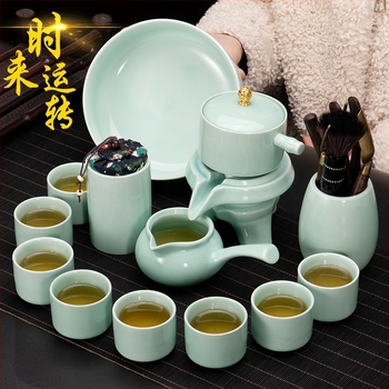 Celadon teáskészlet kőből készült teáskannával és Kung Fu teáscsészékkel, félautomata tea készítő