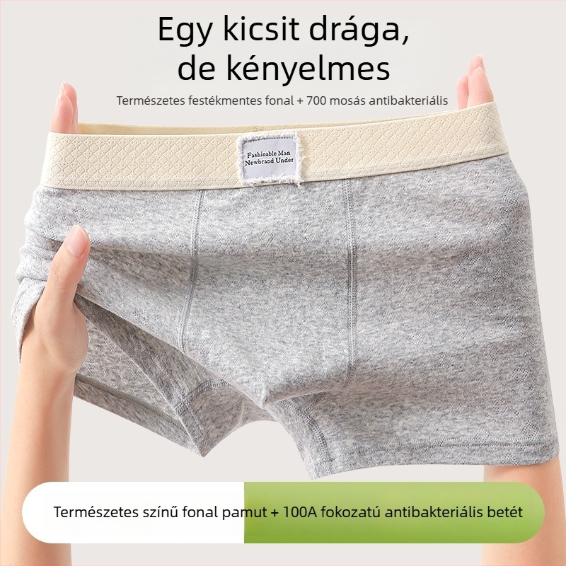 Férfi pamut boxeralsó Jacquard kötésű, középmagas derék, egyszínű