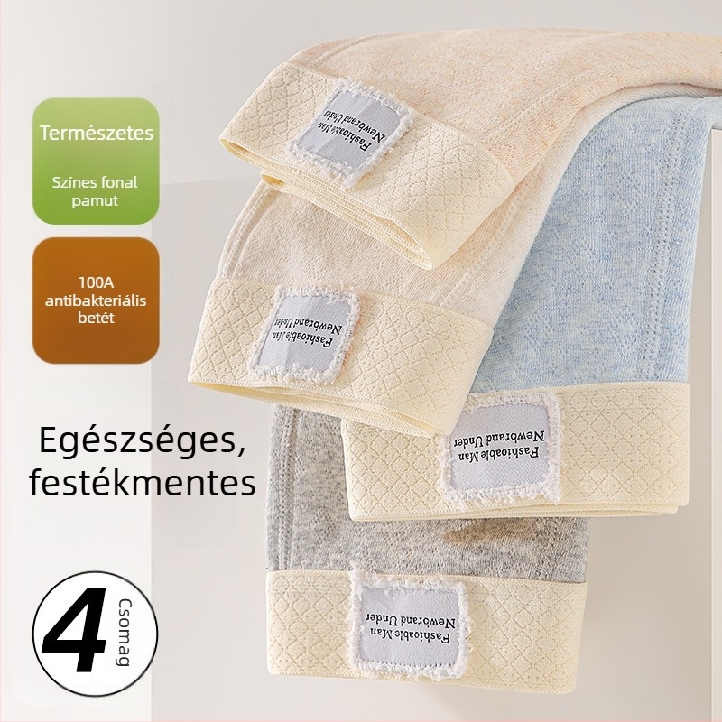 Férfi pamut boxeralsó Jacquard kötésű, középmagas derék, egyszínű
