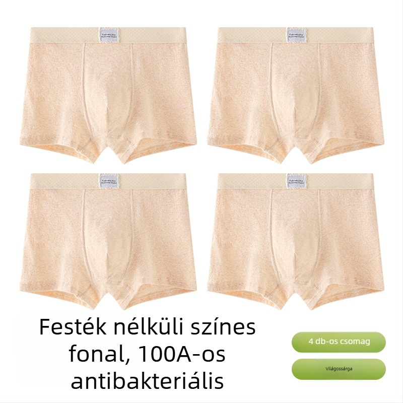 Férfi pamut boxeralsó Jacquard kötésű, középmagas derék, egyszínű