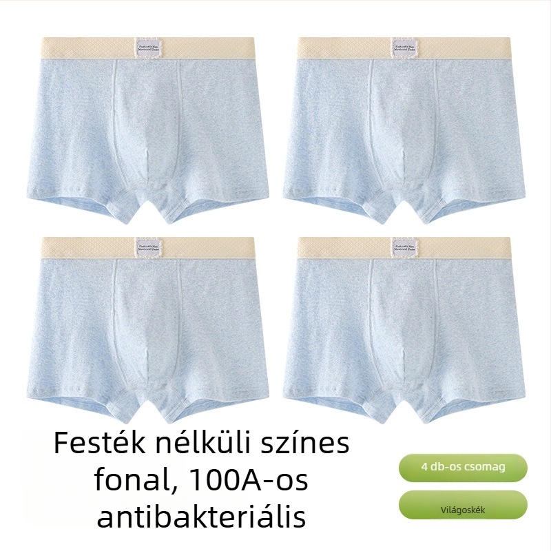 Férfi pamut boxeralsó Jacquard kötésű, középmagas derék, egyszínű