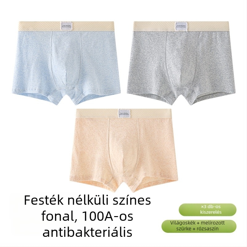 Férfi pamut boxeralsó Jacquard kötésű, középmagas derék, egyszínű