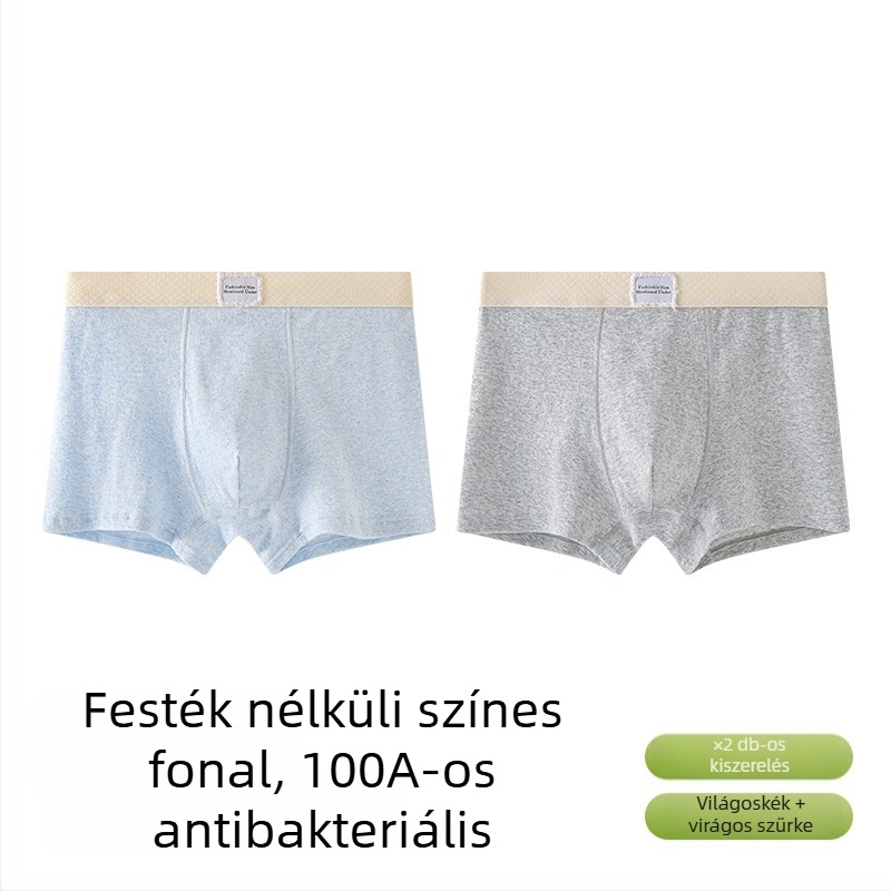 Férfi pamut boxeralsó Jacquard kötésű, középmagas derék, egyszínű