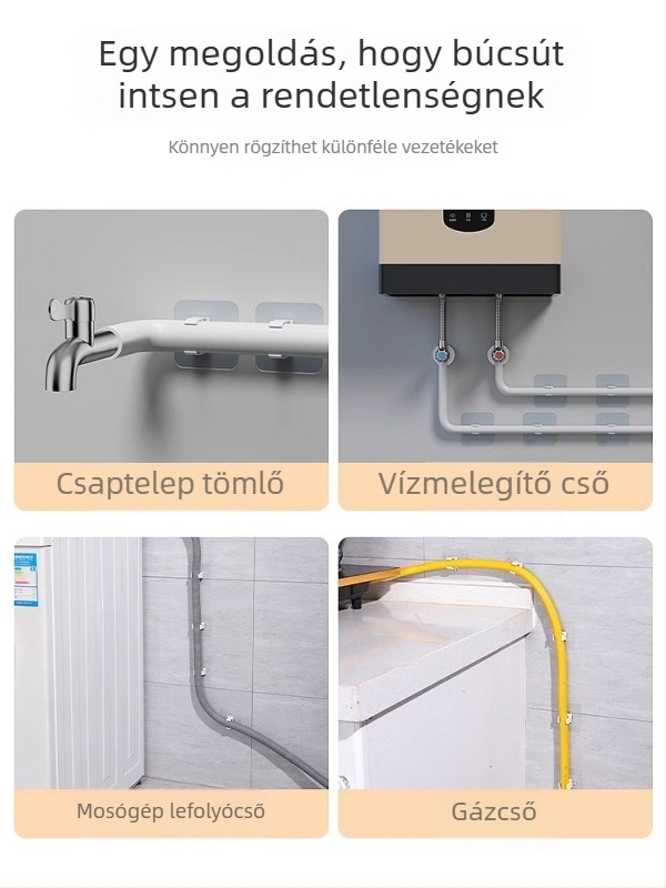 Fúrás nélküli csőbilincs PPR-csőhöz, U-alakú klipsz, falra szerelhető