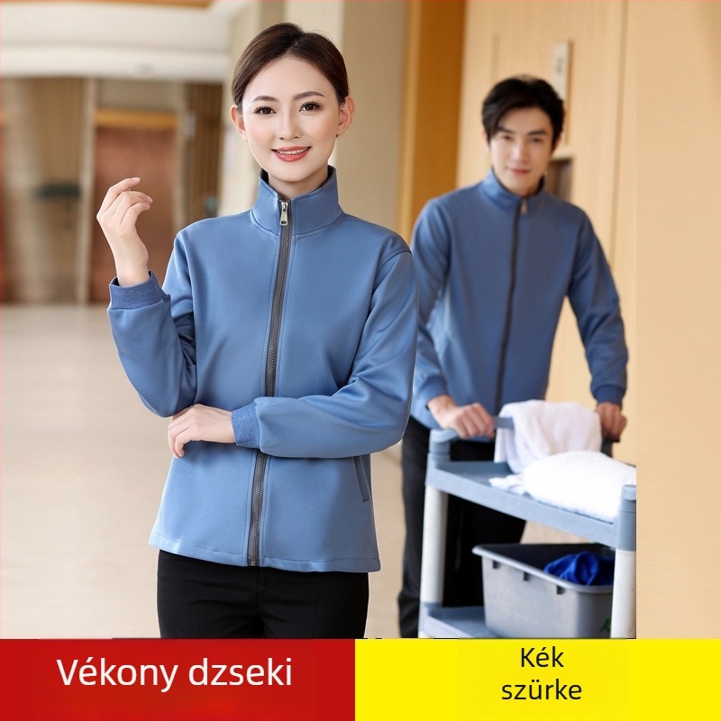 Férfi munkaruha hosszú ujjú dzseki fleece bélés, tűzálló – takarítási személyzet részére