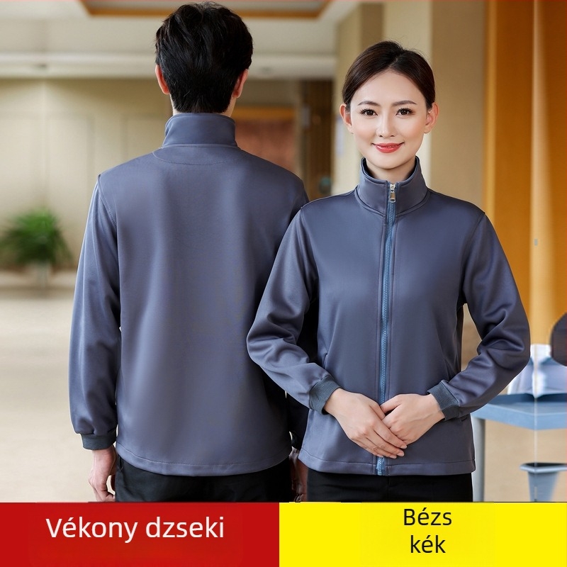 Férfi munkaruha hosszú ujjú dzseki fleece bélés, tűzálló – takarítási személyzet részére