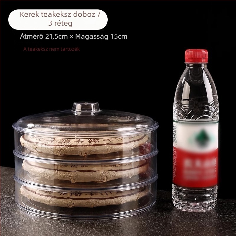 Pu'er teacake bemutató doboz, átlátszó műanyag tartó, porálló tealevelek tárolója, többszintű szervező