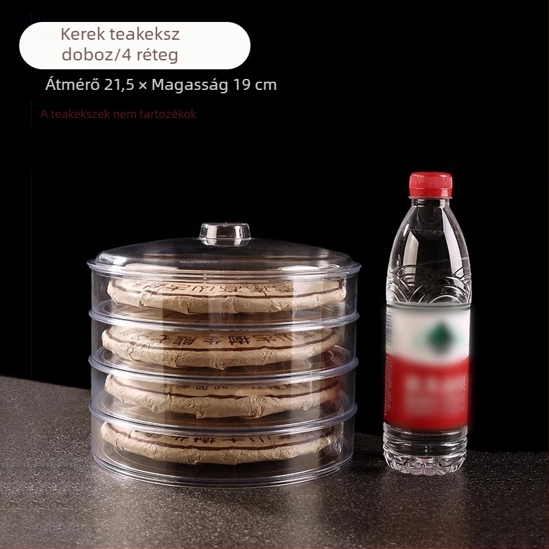 Pu'er teacake bemutató doboz, átlátszó műanyag tartó, porálló tealevelek tárolója, többszintű szervező