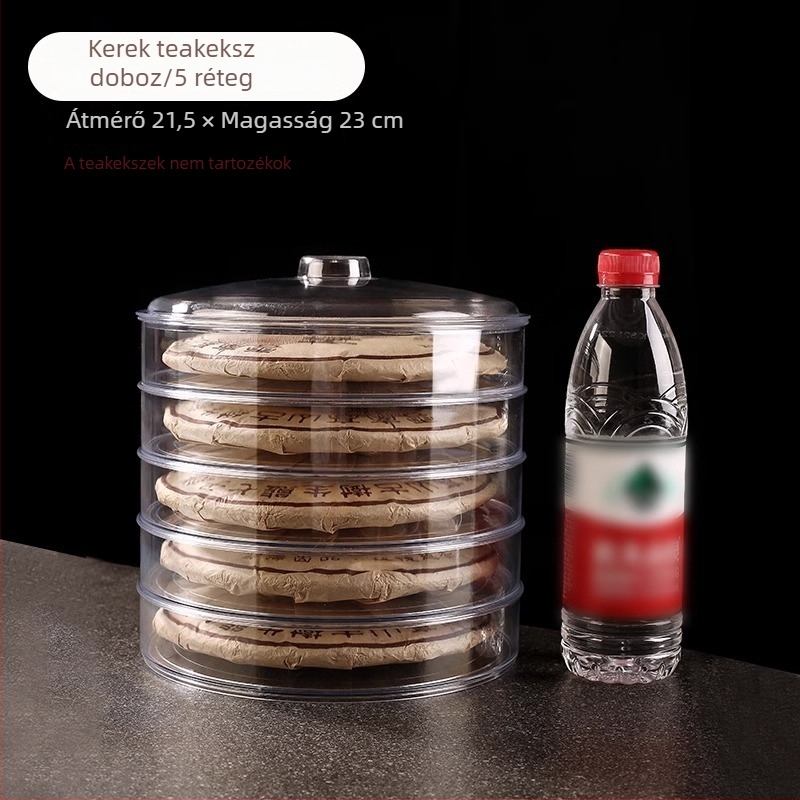 Pu'er teacake bemutató doboz, átlátszó műanyag tartó, porálló tealevelek tárolója, többszintű szervező