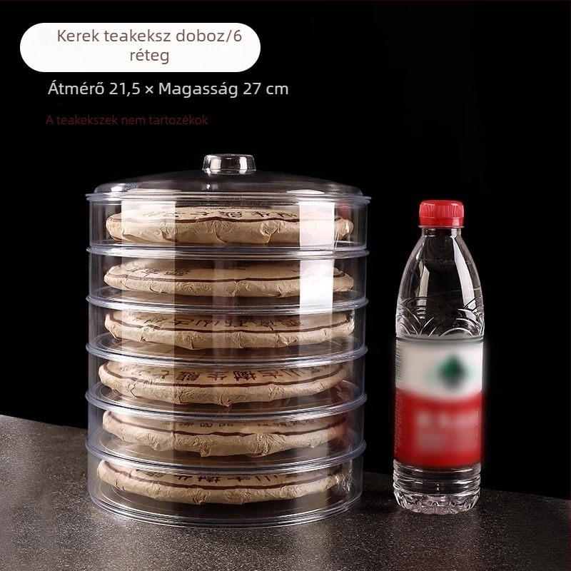 Pu'er teacake bemutató doboz, átlátszó műanyag tartó, porálló tealevelek tárolója, többszintű szervező