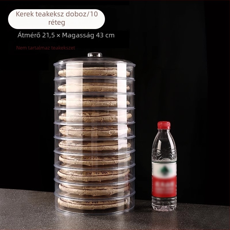 Pu'er teacake bemutató doboz, átlátszó műanyag tartó, porálló tealevelek tárolója, többszintű szervező