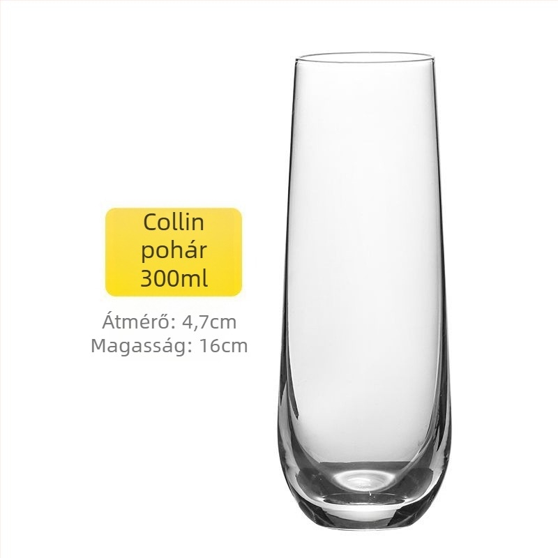 Collins pohár koktélokhoz, Mojito pohár, ólommentes kristályüveg, 1000 ml felett, modern minimalista Bloom-stílus
