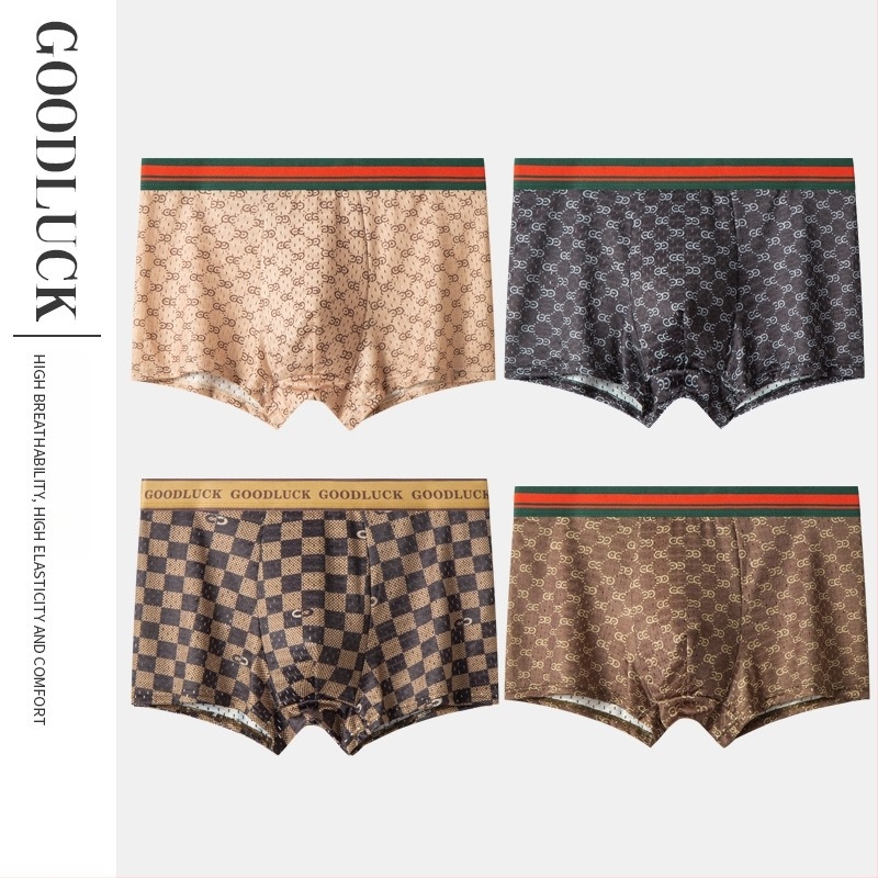 Férfi Ice Silk boxeralsó, lélegző, antibakteriális, 4 darabos készlet