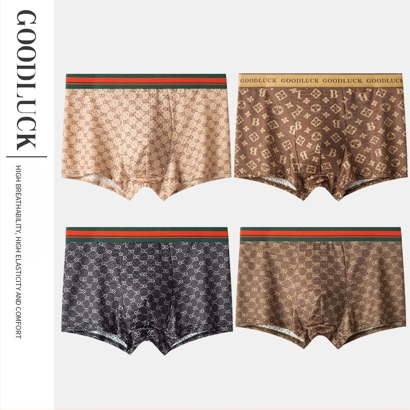 Férfi Ice Silk boxeralsó, lélegző, antibakteriális, 4 darabos készlet
