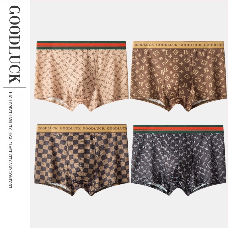 Férfi Ice Silk boxeralsó, lélegző, antibakteriális, 4 darabos készlet