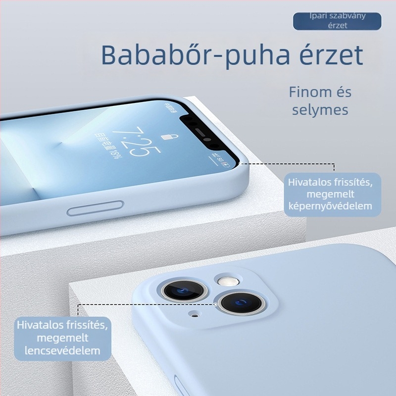 Folyékony szilikonból készült védőtok iPhone-hoz — minimalist, puha külső, ütésvédelmi tulajdonság, teljes lefedés