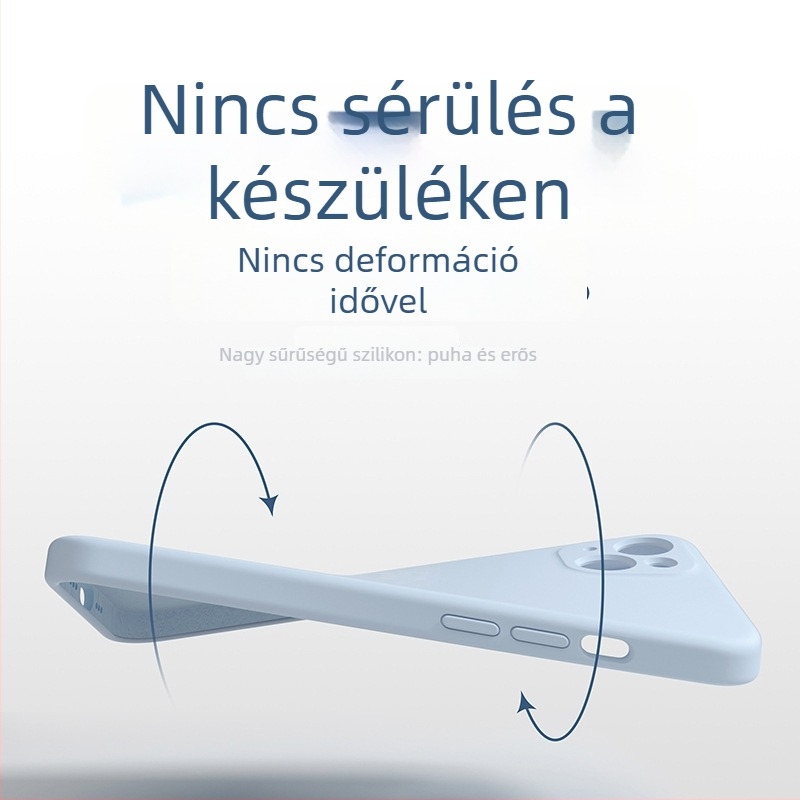 Folyékony szilikonból készült védőtok iPhone-hoz — minimalist, puha külső, ütésvédelmi tulajdonság, teljes lefedés