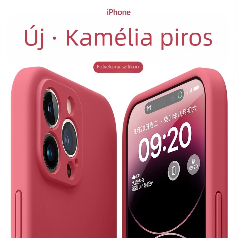 Folyékony szilikonból készült védőtok iPhone-hoz — minimalist, puha külső, ütésvédelmi tulajdonság, teljes lefedés