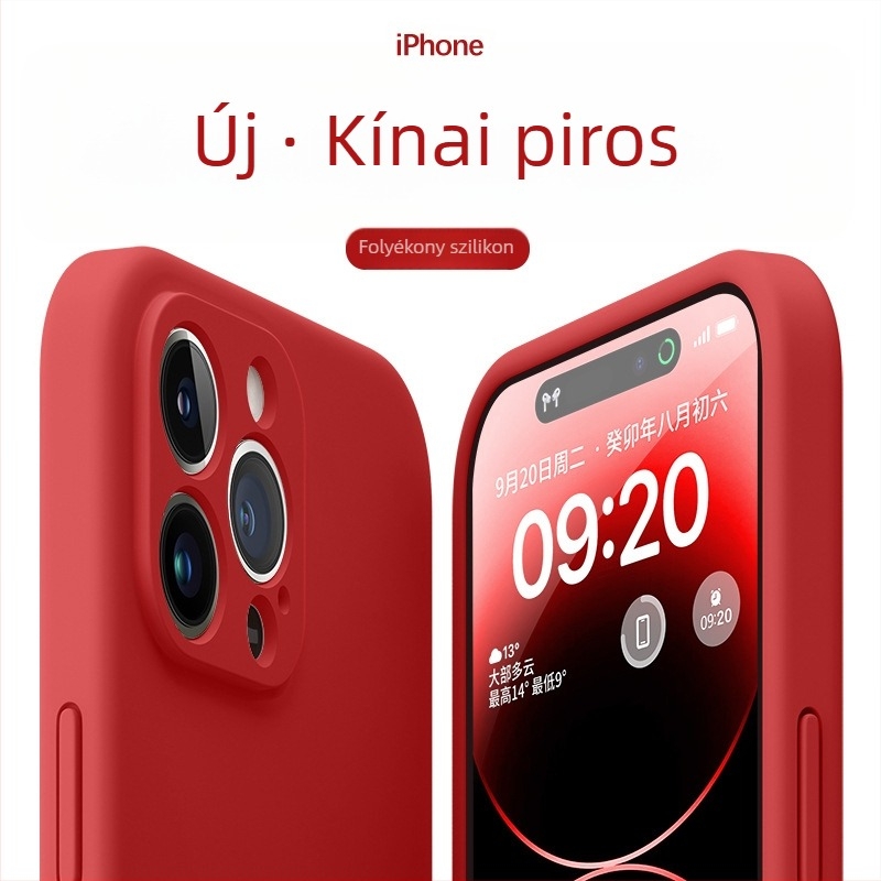 Folyékony szilikonból készült védőtok iPhone-hoz — minimalist, puha külső, ütésvédelmi tulajdonság, teljes lefedés