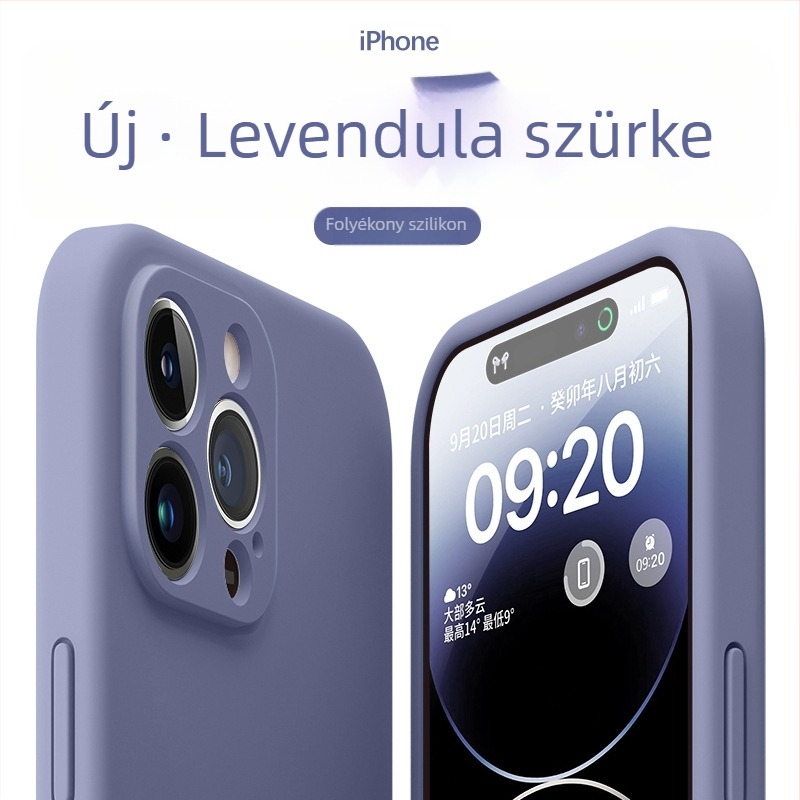 Folyékony szilikonból készült védőtok iPhone-hoz — minimalist, puha külső, ütésvédelmi tulajdonság, teljes lefedés