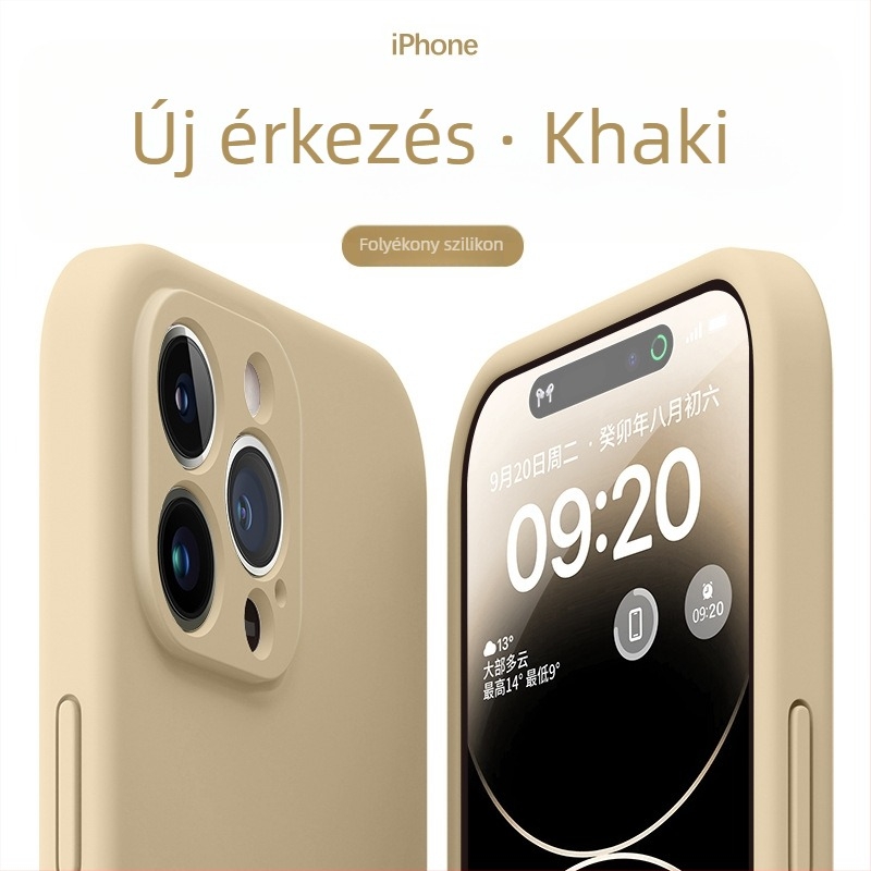 Folyékony szilikonból készült védőtok iPhone-hoz — minimalist, puha külső, ütésvédelmi tulajdonság, teljes lefedés