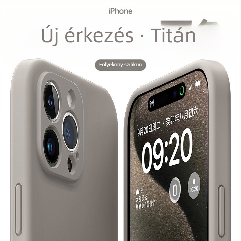 Folyékony szilikonból készült védőtok iPhone-hoz — minimalist, puha külső, ütésvédelmi tulajdonság, teljes lefedés