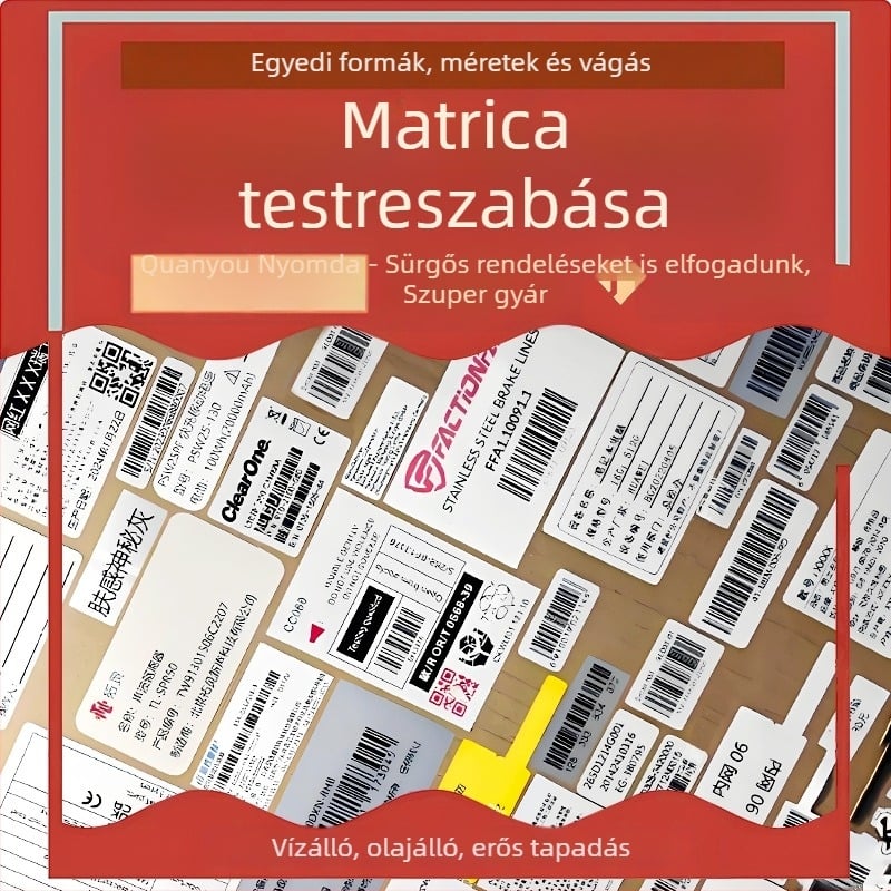 Egyedi öntapadós címkék QR kóddal – színes átlátszó PVC karikatúra matricák kávé márkához, sürgős megrendelés