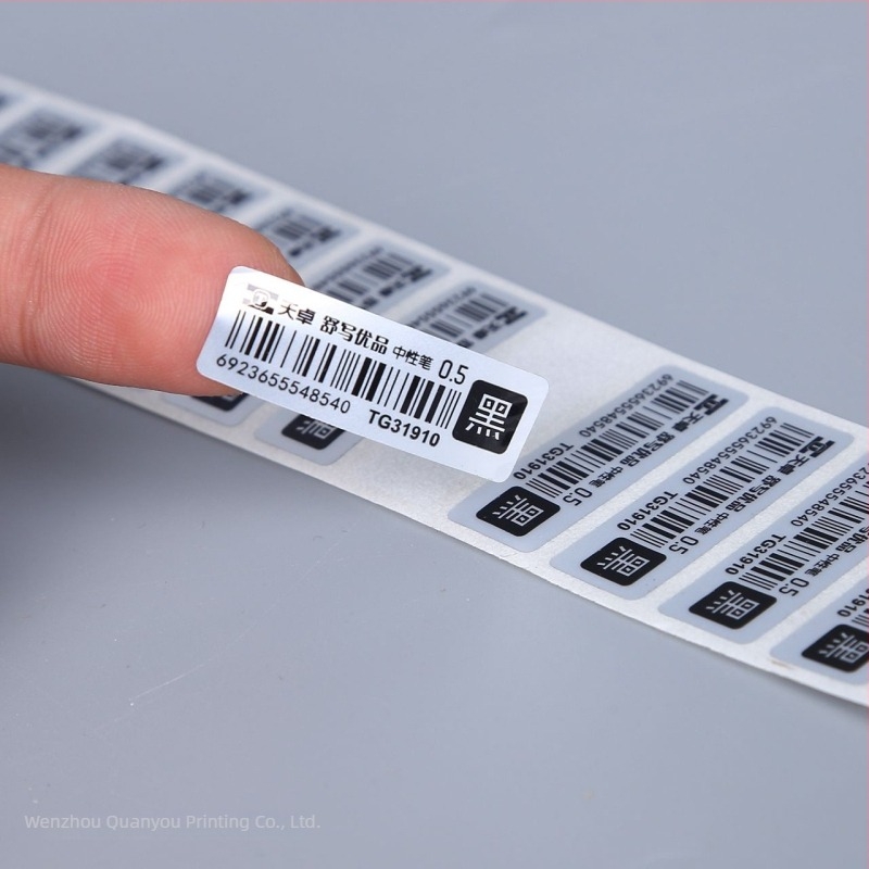Egyedi öntapadós címkék QR kóddal – színes átlátszó PVC karikatúra matricák kávé márkához, sürgős megrendelés
