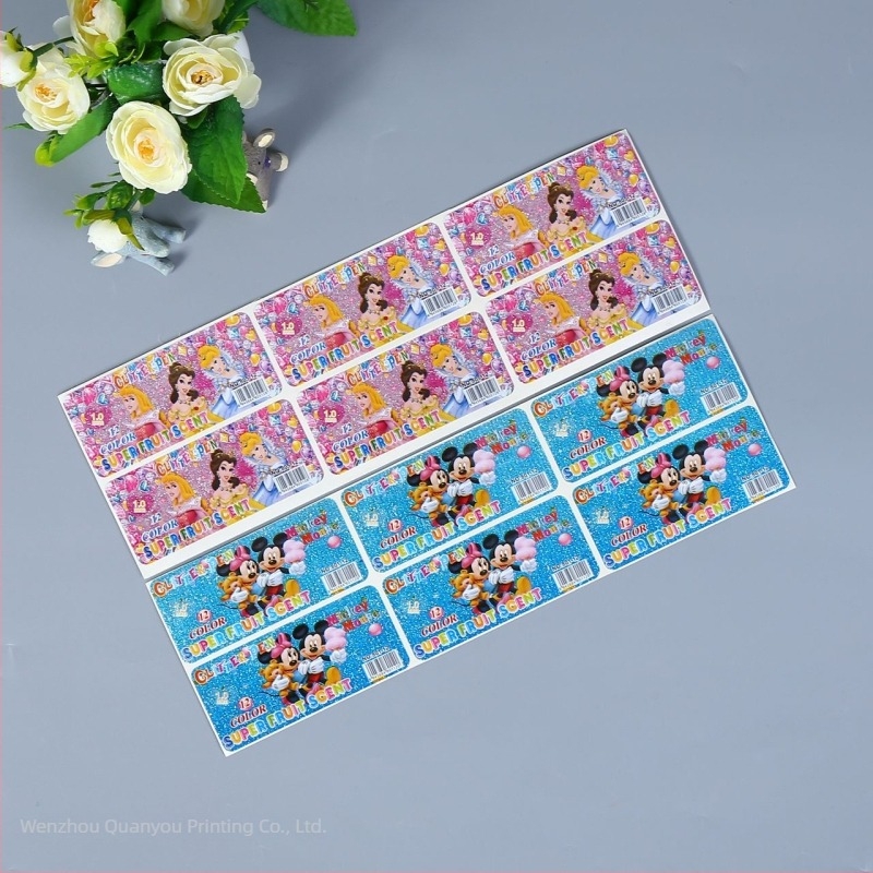 Egyedi öntapadós címkék QR kóddal – színes átlátszó PVC karikatúra matricák kávé márkához, sürgős megrendelés