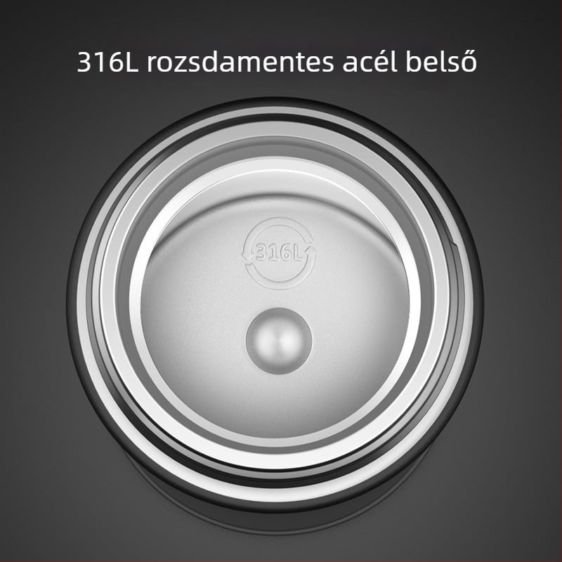 Intelligens hőmérséklet-kijelzővel ellátott termosz teás pohár, belső 316 rozsdamentes acél, külső 304 rozsdamentes acél, teafilter, vállalati ajándék