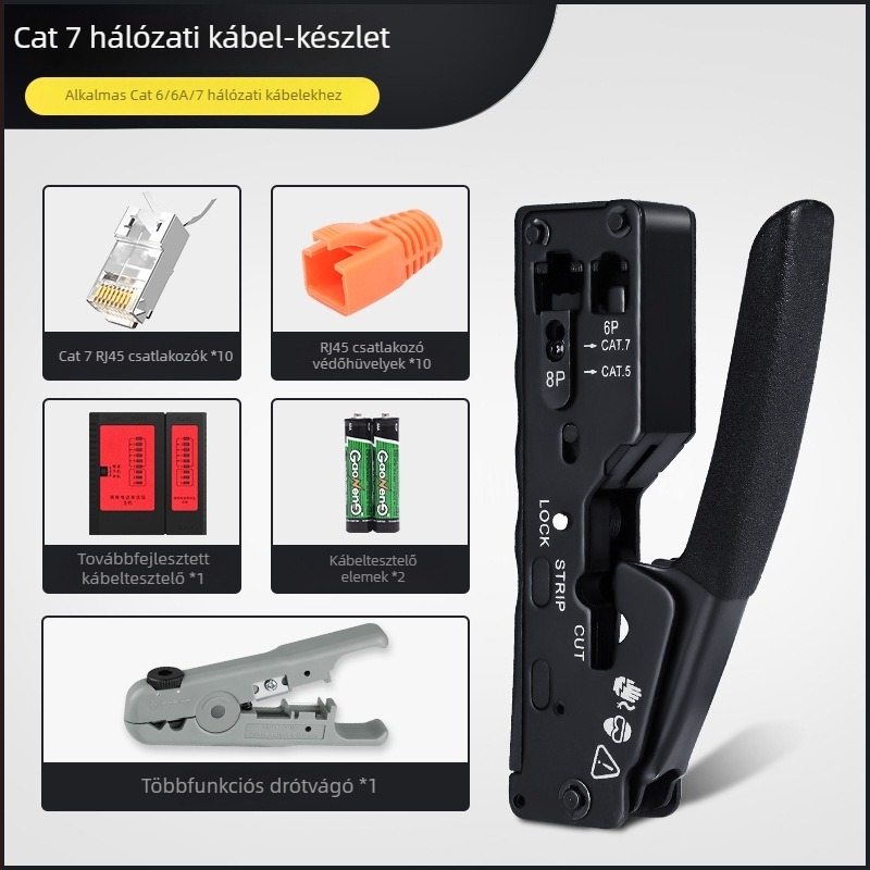 RJ45 krimpelő fogó hálózati kábelekhez – otthoni és professzionális Cat5e/Cat6/Cat7