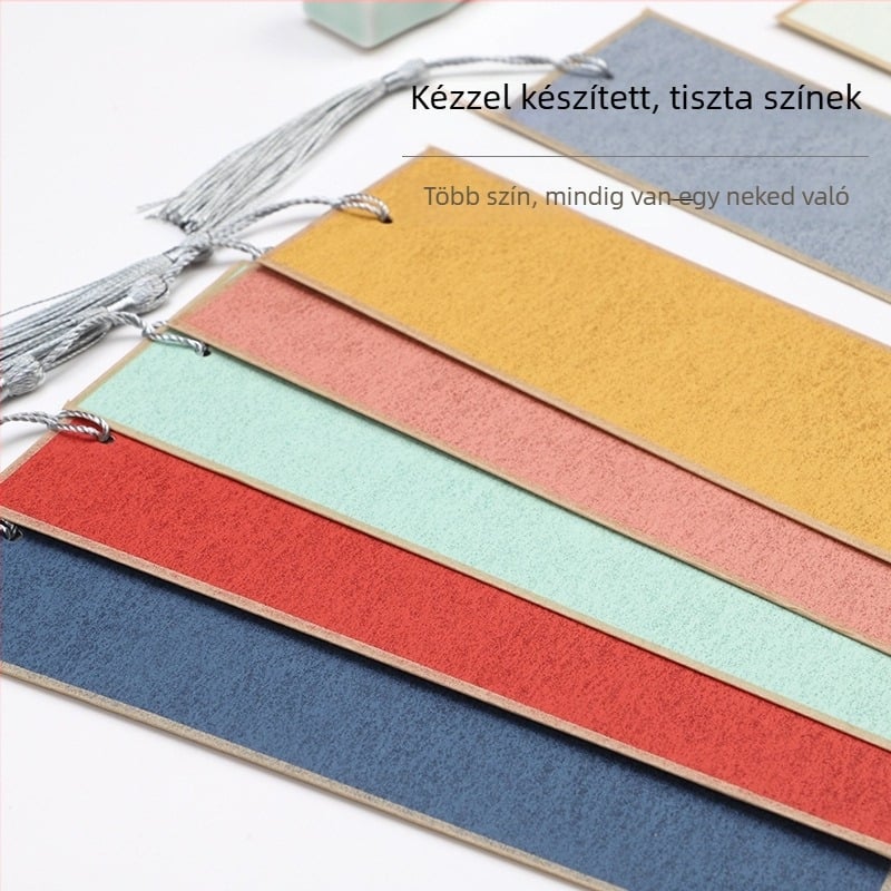 Ősi stílusú könyvjelzők üres kalligrápiapapírral, ecsetes és golyóstollal íráshoz, bojtokkal