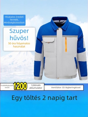 Nyári munkaruha beépített ventilátorral a nyári hűtésért, kültéri építéshez és hegesztéshez