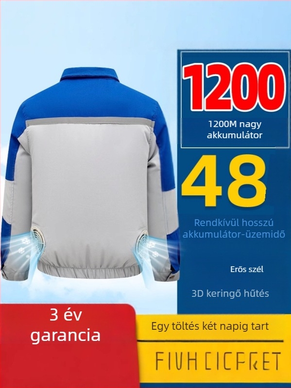 Nyári munkaruha beépített ventilátorral a nyári hűtésért, kültéri építéshez és hegesztéshez