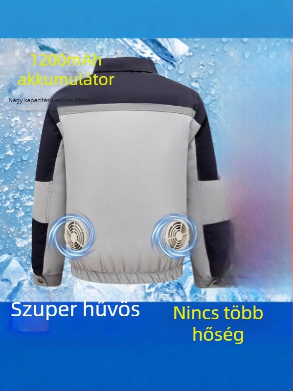 Nyári munkaruha beépített ventilátorral a nyári hűtésért, kültéri építéshez és hegesztéshez