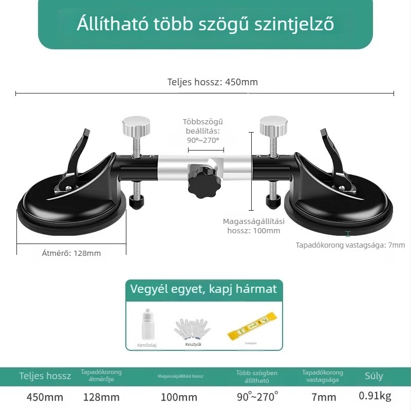 Vákuumos szívófejes kőlap illesztő és szintező eszköz kvarc- és márványlapokhoz