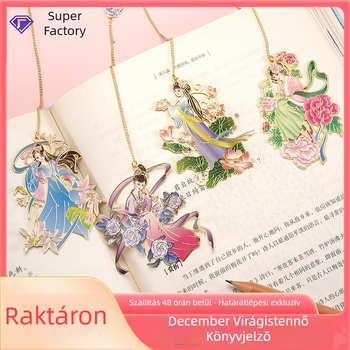 Yuxun Decemberi viráginő bronz kivágott könyvjelző - klasszikus kínai stílusú fém