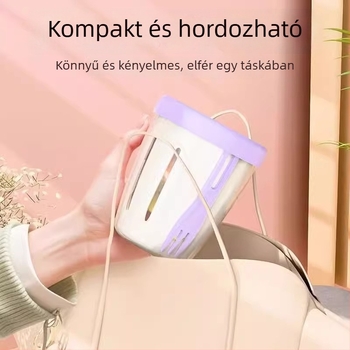 Kétszintes hordozható gyümölcs- és salátás pohár villával, leeresztő funkcióval, piknik tartály