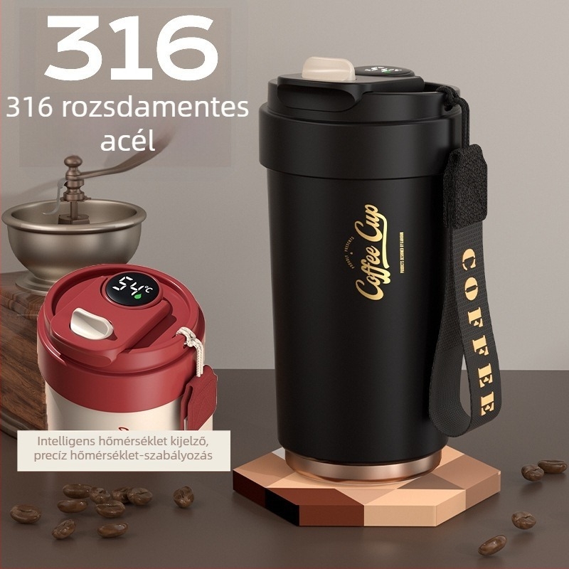 Magas minőségű kávéscsésze kerámiabelsővel és 316 rozsdamentes acélból készült hőszigetelt héjjal, üzleti minimalist dizájn