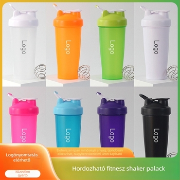 600 ml sportos shaker pohár egyedi logóval, edzéshez és fehérje por keverő