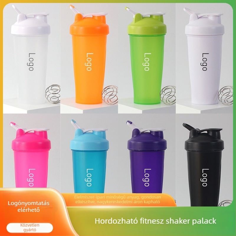 600 ml sportos shaker pohár egyedi logóval, edzéshez és fehérje por keverő
